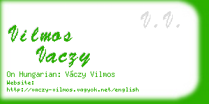 vilmos vaczy business card